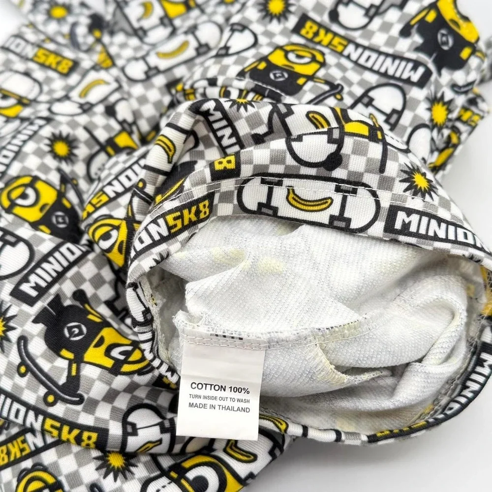 Despicable Me Minions Skateboard Print Kids Short Overalls Size 4Y Multicolor